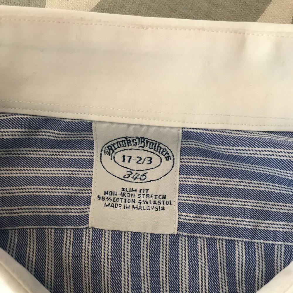 BROOKS BROS. SZ 17-2/3 SLIM FIT LS DRESS SHIRT
